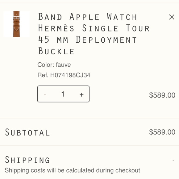 Apple Watch Hermes Hermès 45mm 44mm 42mm Single Tour Deployment Buckle Ébène - Picture 8 of 8